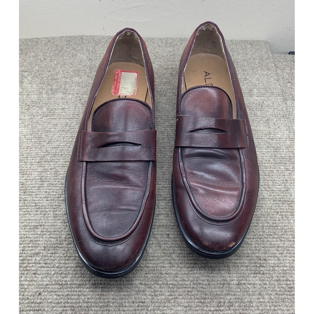 Aldo Men's Leather Penny Loafers Slip On Dress Shoes Size 10.5 Preppy Casual